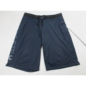 HYLETE Shorts Mens Medium Blue Athletic Training Zip Pocket Drawstring 12 Inseam
